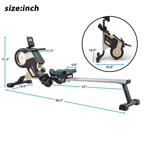 New TREXM Magnetic Rowing Machine Compact Indoor Rower with Magnetic Tension System, LED Monitor ...