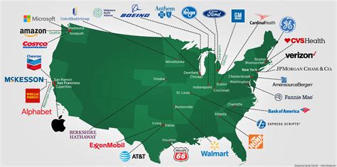 Locations of Headquarters of the Top 30 U.S. Companies by Revenue in 2018 [OC] : r/MapPorn