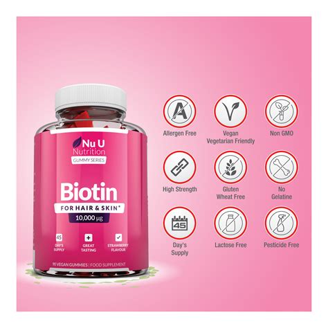 Biotin Hair Gummies 10,000mcg Biotin 90 Vegan Gummies Delicious Tasting 5060483131603 | eBay