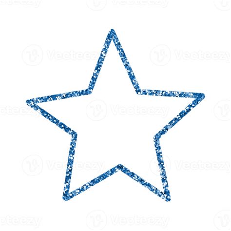 Blue Star Glitter Outlined 14967614 PNG