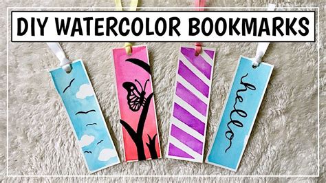 4 Easy DIY Watercolor Bookmark Ideas In this video you'll learn how to make a watercolor ...