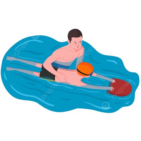 Swimming Coach Clipart Transparent PNG Hd, Coach Teaches Children To Learn To Swim Original Hand ...