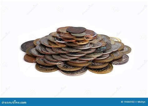 Pile of coins stock photo. Image of value, coin, closeup - 19444102