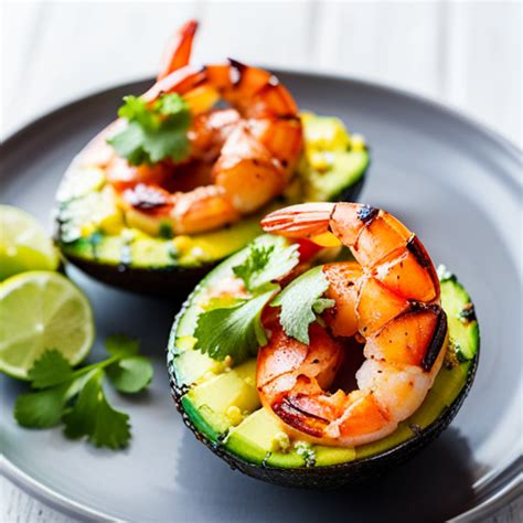 Grilled Avocado with Shrimp Recipe | cookAIfood