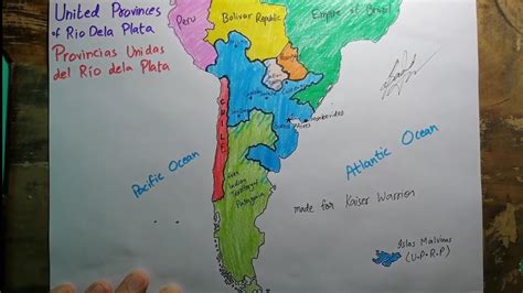 How to draw Map of United Provinces of Rio De la Plata easy SAAD - YouTube