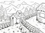 Mewarnai Pemandangan Colorear Sketsa Colouring Tulama  Vrogueco sketch template