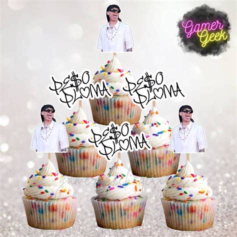 Peso Pluma Inspired Cupcake Toppers Party Supplies Cupcake - Etsy