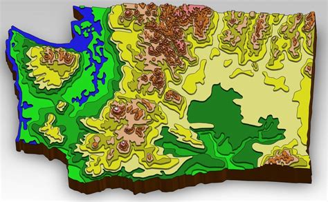 Washington State Elevation Map | Living Room Design 2020