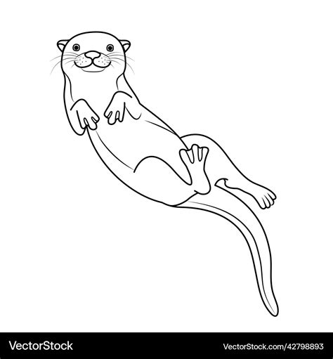 Swimming otter underwater Royalty Free Vector Image