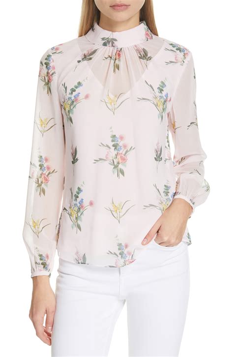 Ted Baker London Zemiaa Flourish Ruched Blouse | Ted baker fashion, Blouse, Chiffon tops