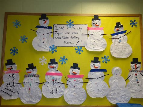 Trinity Preschool Mount Prospect: Shaving cream and glue snowman bulletin board