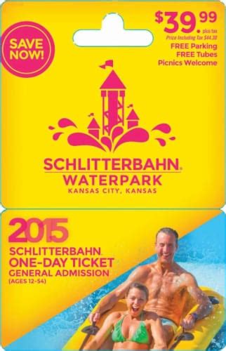 Schlitterbahn Waterpark $39.99 General Admission Adult 2015 One-Day ...