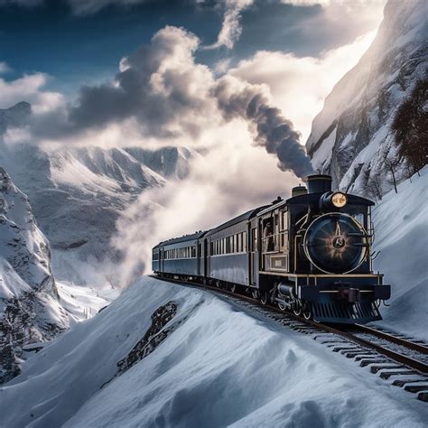 Premium AI Image | Steam train in winter