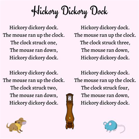 Hickory Dickory Dock Printable Lyrics, Origins, and Video