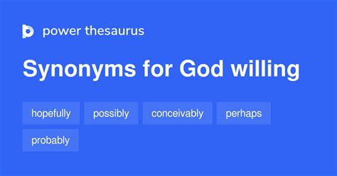 God Willing synonyms - 202 Words and Phrases for God Willing