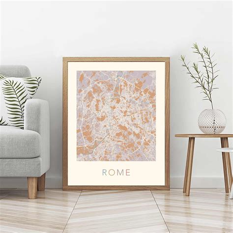 Rome Map Rome Print Rome Poster Rome Art Rome Rome Street | Etsy