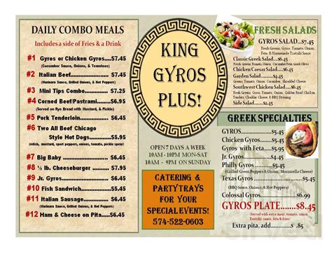 King Gyros Cassopolis St. menu in Elkhart, Indiana, USA