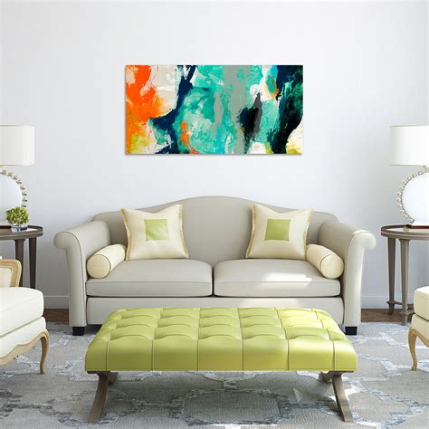 Tidal Abstract 2 Frameless // Free Floating Tempered Glass Panel ...