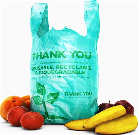 100% Biodegradable compostable T-shirt bag Shopping Bags Plastic Bags with Handles-XCBIO