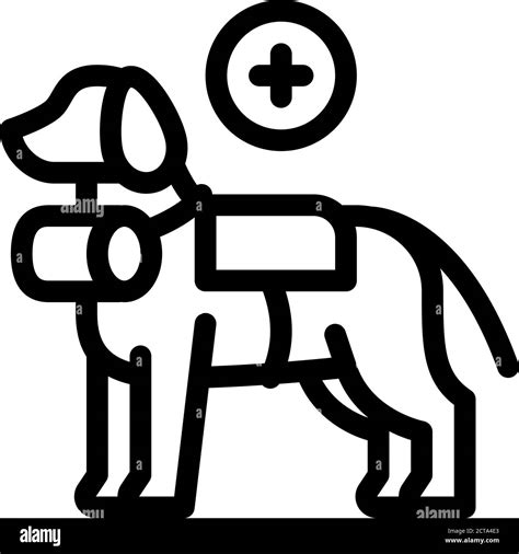 rescue dog icon vector outline symbol illustration Stock Vector Image ...