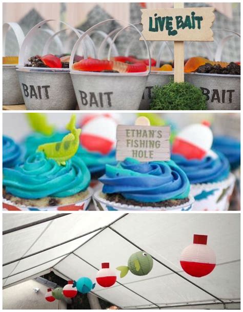 Kara's Party Ideas Colorful Gone Fishing Birthday Party | Kara's Party Ideas