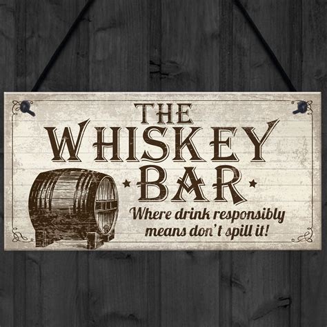 Vintage Whiskey Bar Plaque Sign Home Bar Pub Man Cave Birthday Gift For Him 5060625626639 | eBay