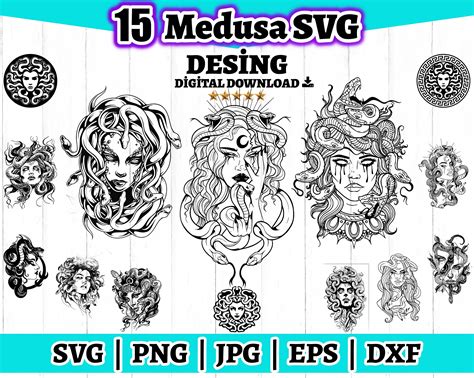 Medusa SVG Print File Medusa Svg Bundle Medusa Silhouette - Etsy Canada