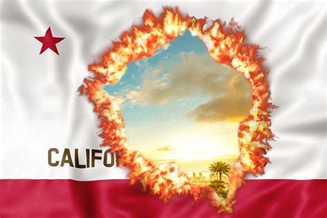 California on fire stock illustration. Illustration of america - 131944929