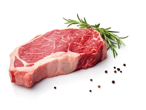 Premium Photo | One piece of prime steak isolated on a white background