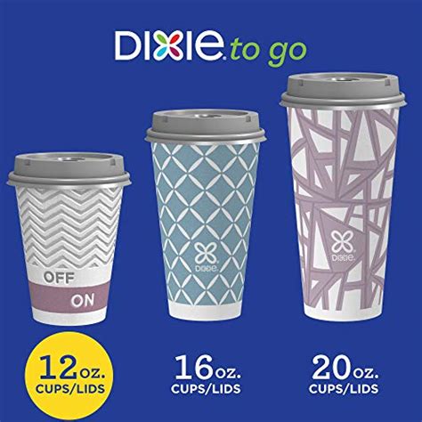 Dixie To Go Coffee Cups and Lids, 12 Oz, 26 Count, Assorted Designs ...