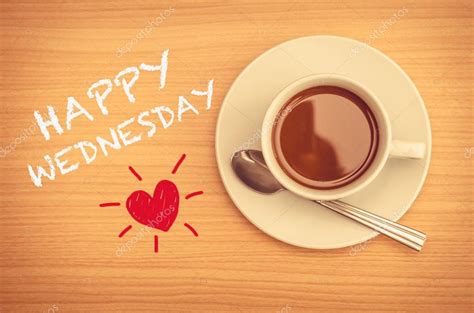 Happy Wednesday with coffee cup — Stock Photo © parinyabinsuk #98957650