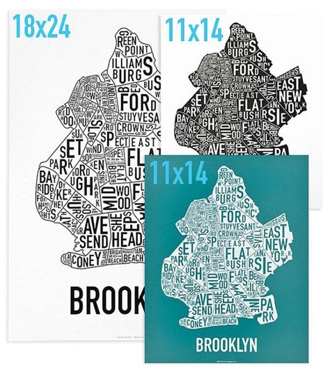 Brooklyn Neighborhood Map Poster the Original Brooklyn New - Etsy ...