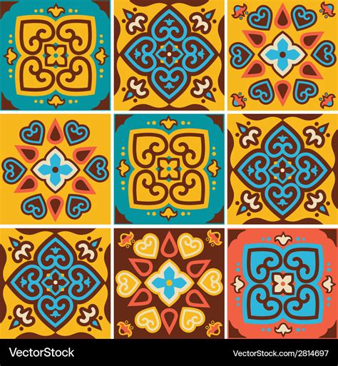 Traditional ceramic tiles patterns Royalty Free Vector Image