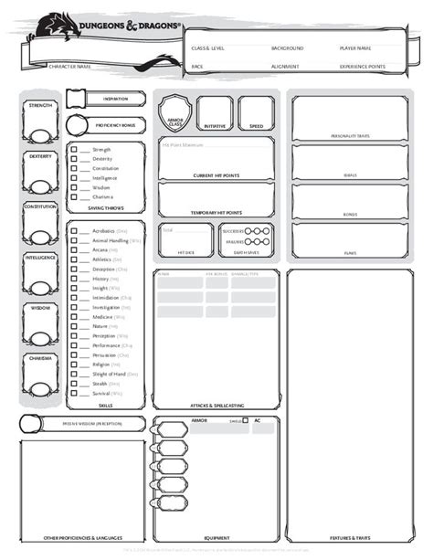 Free Printable Dnd Character Sheets