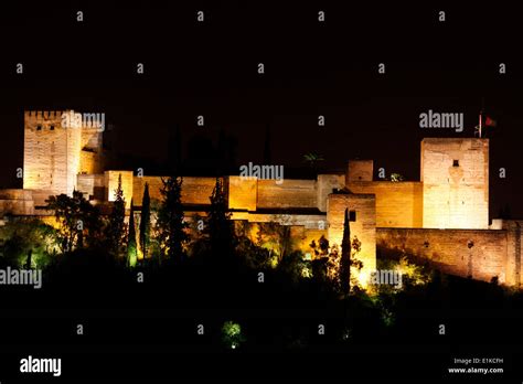 The Alhambra at night Stock Photo - Alamy