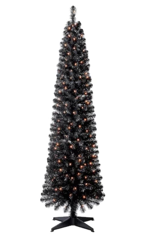 Pre-Lit Shiny Black Pencil Tree | Michaels Is Selling a Pre-Lit Black Halloween Tree | POPSUGAR ...