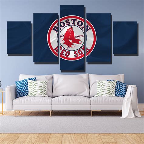 Boston Red Sox Blue Uniform Emblem - Pencil Canvas