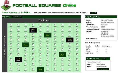 Football Pool - Play Football Squares Online