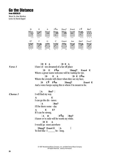 Go The Distance (from Hercules) by Alan Menken & David Zippel Sheet ...