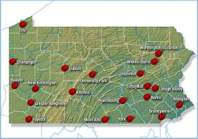 Penn State Map Of Campuses - Show Me The United States Of America Map