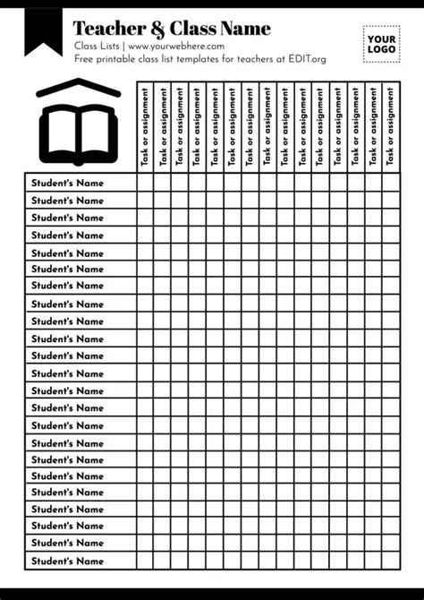 Free Editable Class List Templates