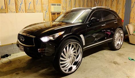 Ace-1: Black Infiniti QX70 on Brushed 32" Amani Forged