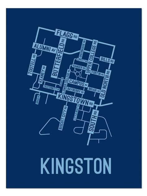 Kingston, Rhode Island Street Map | School Street Posters