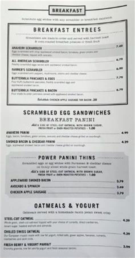 corner bakery breakfast menu