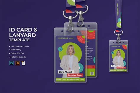 ID Card & Lanyard Template, Graphic Templates - Envato Elements