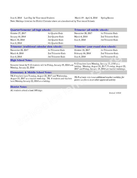 2017 - 2018 IUSD Calendar | Irvine Unified School District – Irvine, CA