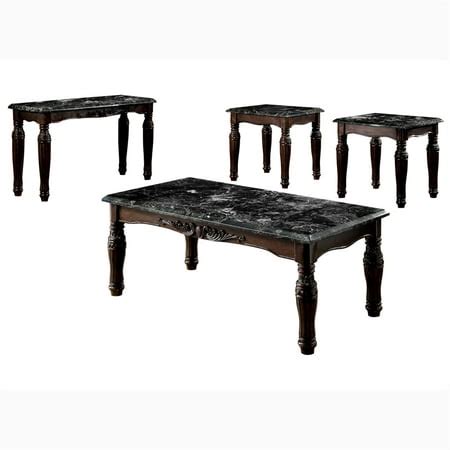 Bowery Hill Traditional Wood 4-Piece Coffee Table Set in Espresso ...