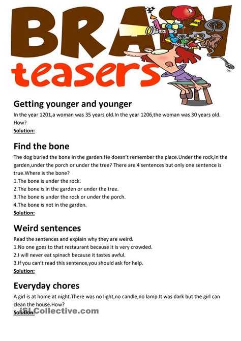 Best 20+ Brain teasers with answers ideas on Pinterest | Brain teasers for kids, Brain teasers ...