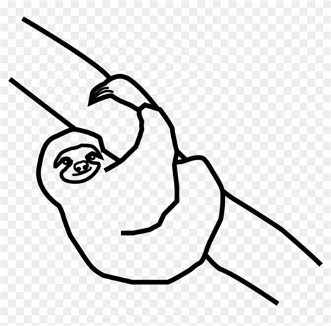 Sloth - Line Art Clipart (#464853) - PikPng