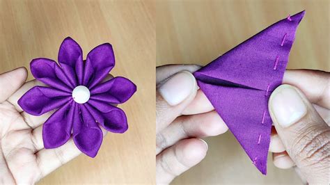 DIY: Easy Tricks Fabric Flowers Making | New Design Cloth Flower Making ...